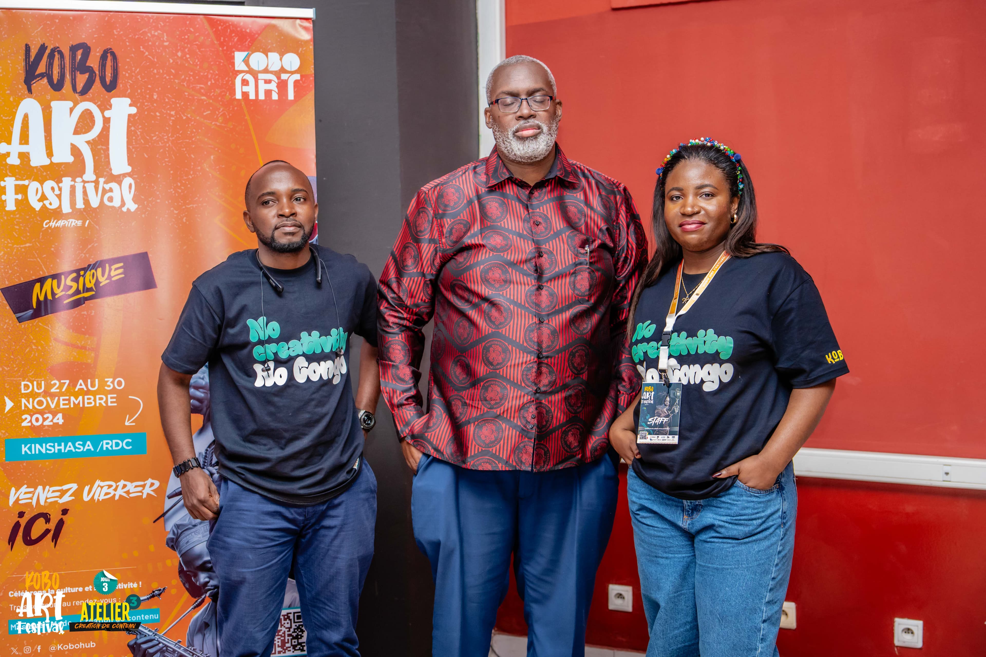 Équipe et participants du Kobo Art Festival à Kinshasa
